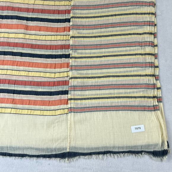 Unbranded Scarf Unisex Gauze Linen Blend Multicolor Fringe Soft Striped - Picture 4 of 8